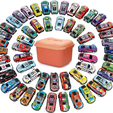 50 Pcs Voitures Jouets à Rétrofriction, Mini Voitures de Course Moulées sous Pression en Vrac, Jouets Boîte au Trésor