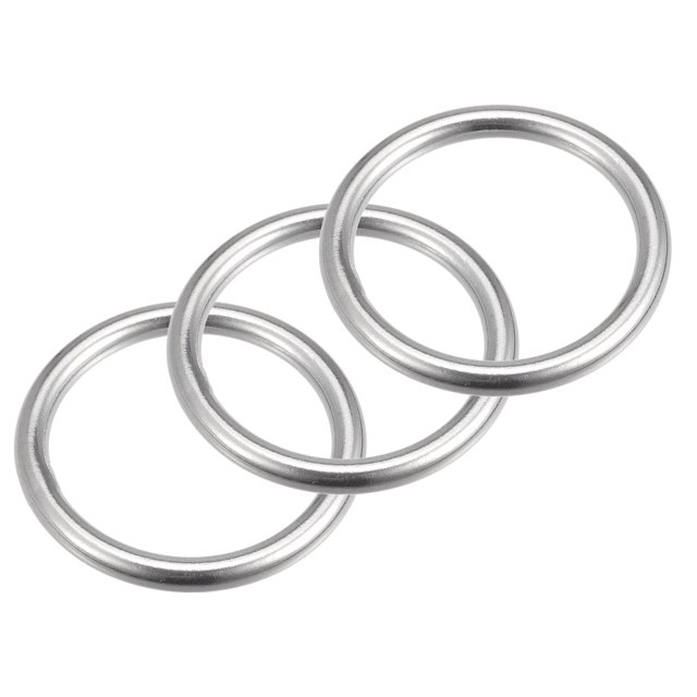 Unique Bargains Bague Ronde en Acier Inoxydable 316 45 mm ID 6 mm d'Épaisseur, Lot de 3