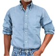 thumbnail image 1 of RXIRUCGD Chemise Blouse à Manches Longues pour Homme à Col Rabattu, Bleu Ciel, Taille : 3TG, 1 of 5