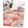 thumbnail image 2 of Unique Loom Collection Moderne Sculptée Tapis d'Intérieur et d'Extérieur Flatweave Transitionnel Floral, 9 x 12 Pieds, Terre Cuite/beige, 2 of 2