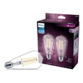 thumbnail image 1 of PHILIPS 8.8W 75W ST19 Medium Base Daylight LED Light Bulbs - Clear Glass, 2 Pack, 1 of 5