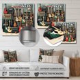 thumbnail image 4 of Designart "Rural Melodies Jukebox Jamboree Shades of Grey" Jukeboxes Metal Wall Art, Grey Metal Wall Decor, Modern Metal Art Decor For Entryway - 36x36 Inch, 4 of 6