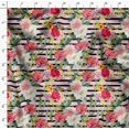thumbnail image 4 of Soimoi Tissu en Velours Rose Rayé & Roses Grandiflora Imprimé Floral 1 Yard 58 Pouces de Large, 4 of 4