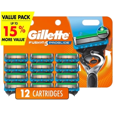 Gillette Fusion5 ProGlide Recharges de Rasoir pour Hommes, 12 Cartouches de Rasoir pour Manche de Rasoir FlexBall, Lames de Rasoir à 5 Lames, Tondeuse de Précision pour Hommes