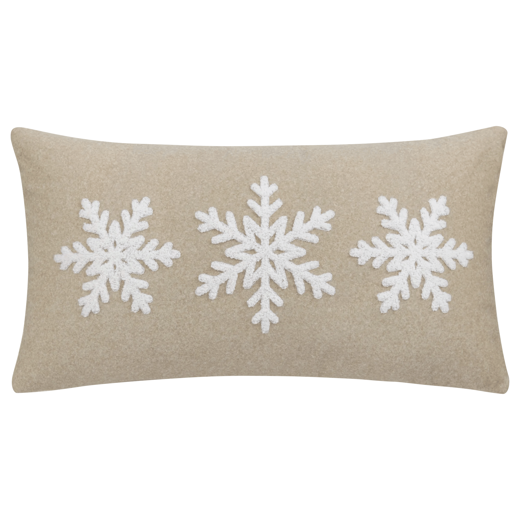 Bouclair Light Beige Leanie Snowflake Lumbar Pillow