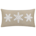 thumbnail image 1 of Bouclair Light Beige Leanie Snowflake Lumbar Pillow, 1 of 7