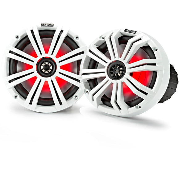 KICKER 8"" White Marine LED Speakers - 1-Pair of OEM Replacement Speakers