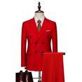 thumbnail image 1 of Pants for Men Double Breasted Pocket Long Sleeve Lapel Suit Set Multi Color Groom, 1 of 6