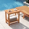 thumbnail image 2 of Gymax Outdoor Acacia Wood Side Table 2-Tier Patio End Table w/ Slatted Tabletop, 2 of 9