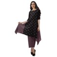 thumbnail image 1 of Moomaya Ensemble Kurti Kurta Pantalon pour Femmes Col Bateau Imprimé Robe 2 Pcs Tenue Ethnique, 1 of 6
