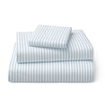 thumbnail image 1 of Mainstays Kids Ensemble de draps en microfibre, lit simple, rayures aqua, 3 pièces., 1 of 8