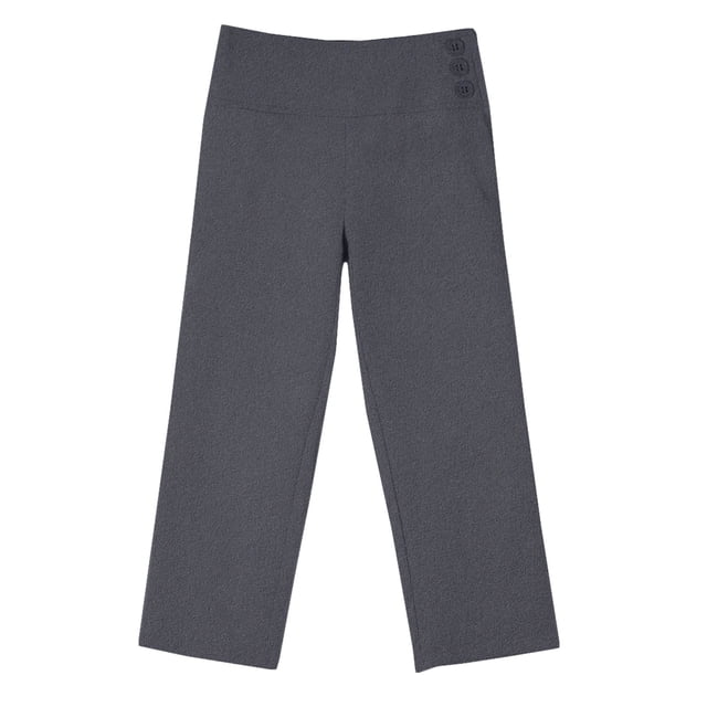 Bienzoe Girl's School Uniforms High Tech Durable Adjust Waist Pants Grey 10
