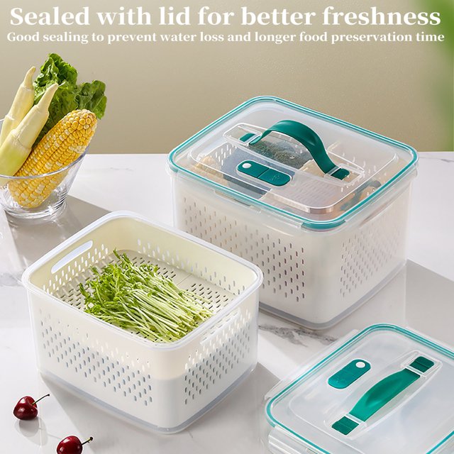 Plastic Storage Box Kitchen Storage Box Storage Box with Lock Refrigerator Fresh Keeping Box Household Food Storage Box Kitchen Multi Layer Portable Run Away Box Food Grade Plastic Fresh Keeping