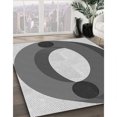 thumbnail image 3 of Ahgly Company Machine Washable Indoor Round Transitional Silver Gray Area Rugs, 5' Round, 3 of 7