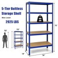 thumbnail image 2 of Gymax 2PCS 72'' Steel 5-tier Garage Shelf Metal Storage Adjustable Unit Blue, 2 of 9