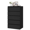 thumbnail image 3 of Homfa Commode Haute à 5 Tiroirs, Armoire de Rangement Moderne en Bois Table de Nuit pour Chambre à Coucher pour Salon, Noir, 3 of 9