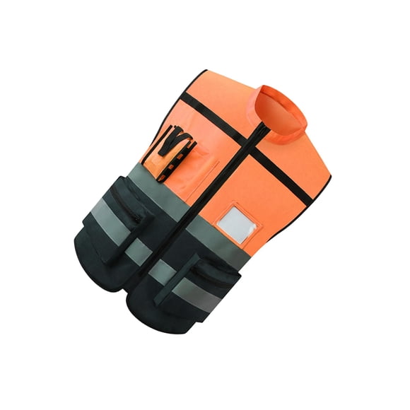 mmirethe High Visibility Vest Breathable Work Road Vest Orange Reflective Safety XL Lightweight