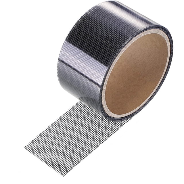 Rbaofujie Screen Repair Tape Fiber Mesh Repair Adhesive Repair Tape for repairing window screens, door curtains, and tent damage. Made of durable glass fiber woven cloth with a heavy net structure and strong adhesive. Ideal for home improvement projects and emergency fixes, including pool screens and patio doors.