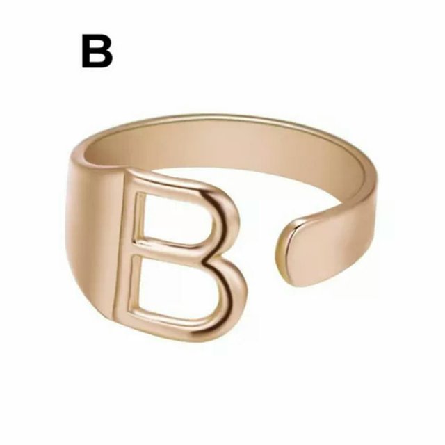 CUITING Fashion Adjustable Initial Alphabet Letter A-Z Ring Finger Rings Women Jewellery-Silver C