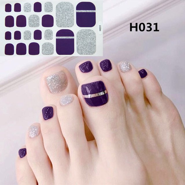 PVCS Foot Stickers Foot Nail Stickers Waterproof For Female DIY Nail Decoration Art