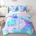 thumbnail image 1 of YST Mermaid Tail Glitter Comforter Set, 7-Piece, Rainbow Mermaid Theme, Twin Size, 1 of 5