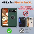 thumbnail image 3 of KOMI for Google Pixel 9 Pro XL Case, Slim Fit Case for Pixel 9 Pro XL with Metal Ring Holder Kickstand, Dual Layer Shockproof Protective Phone Case for Google 9 Pro XL 6.8", Dark Green, 3 of 5
