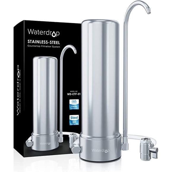Waterdrop Système de Filtration de Comptoir, Filtre de Comptoir en Acier Inoxydable à 5 Étapes