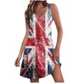thumbnail image 2 of Fridja Liquidation Robe d'Été Décontractée Imprimée Sans Manches pour Femmes 2024 4 Juillet avec Poches Cadeaux pour Amis (Rouge, TG), 2 of 5