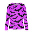 thumbnail image 3 of 2023 Chandail à Capuchon Surdimensionné pour Femmes Classique Imprimé d'Halloween Col Rond Manches Longues Chandail Ample Hauts Costumes d'Halloween/Noël Rabais de 50 % Liquidation, 3 of 4