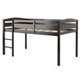 thumbnail image 1 of Costway Twin Low Loft Bunk Junior Bed Bedroom Wooden Guard Rail Ladder Espresso, 1 of 10