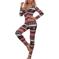 thumbnail image 1 of Faithtur Pyjama Femme Combinaison de Noël Imprimé Dessin Animé une-Pièce, 1 of 2