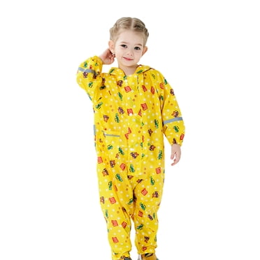 PMVFHDE Ensemble Imperméable Tout-Petit Unisexe Enfants Veste à Capuche Coupe-Vent et Imperméable pour Filles Garçons Jaune,TTG