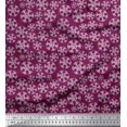 thumbnail image 1 of Soimoi Pink polyester Crepe Fabric Snow Flakes Floral Printed Fabric 1 Yard 42 Inch Wide, 1 of 5