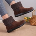 thumbnail image 4 of Styesk Bottes pour Femmes Bottes pour Femmes Mode Décontractée et Style d'Hiver Bottines Courtes Chaudes Couleur Unie à Coutures Bout Rond à Enfiler Bottines Plates Bottes de Travail pour Femmes, 4 of 7