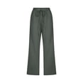 thumbnail image 4 of AherBiu Plus Size Capris pour Femmes Pantalon Capri Décontracté d'Été en Coton et Lin Taille Haute Droit Court, 4 of 5