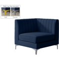 thumbnail image 2 of Meridian Furniture Alina Fauteuil d'Angle en Velours Bleu Marine, 2 of 16