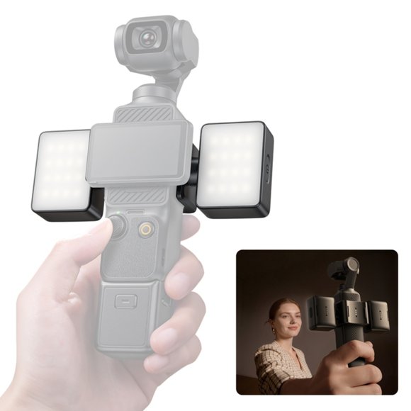 Ulanzi LM06 Magnetic Dual LED Fill Light Kit, Portable Adjustable Lighting Accessory for DJI Pocket Compatible Cameras and Mobile Vlogging