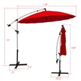 thumbnail image 2 of Gymax Parasol Suspendu Déporté de Patio 10 Pi avec Réglage d'Inclinaison Bourgogne, 2 of 10