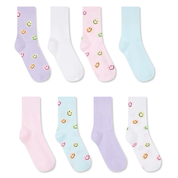 George Girls' Mid-Crew Socks 8-Pack