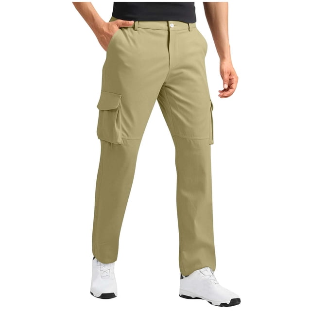 SHTXOZHI Pantalon Cargo Décontracté pour Hommes, Léger, Athlétique, Plein Air, Randonnée, Voyage, avec Multiples Poches