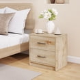thumbnail image 4 of Gymax 2PCS 2-Drawer Nightstand Modern Bedside Table w/ Storage for Living Room Bedroom Oak, 4 of 10