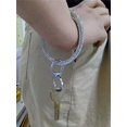 thumbnail image 2 of Key Ring & Wrist Bangle Bracelet - Round Circle Keychain Organizer Hands-Free Wrist Holder Champagne, 2 of 9