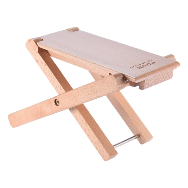 Labymos Foldable Wooden Guitar Foot Rest Stool Pedal 4-Level Adjustable Height Beech Wood Material