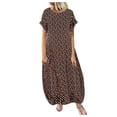 thumbnail image 4 of Robe Blanche Femme Décontractée à Pois Manches Courtes Col Robe Maxi, 4 of 5