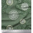 thumbnail image 1 of Soimoi Poly Georgette Fabric Mandala Ethnic Print Sewing Fabric Yard 52 Inch Wide, 1 of 3