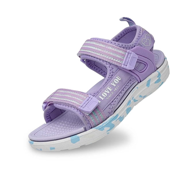 Liyamei Children's Fashion Solid Color Open Toe Breathable Comfortable Sandals Purple 5.5-6 Years