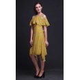 thumbnail image 3 of Bimba Gold Ocean Print Womens Chic Style Cold Shoulder Shift Dress Summer Tunic - X-Large, 3 of 6