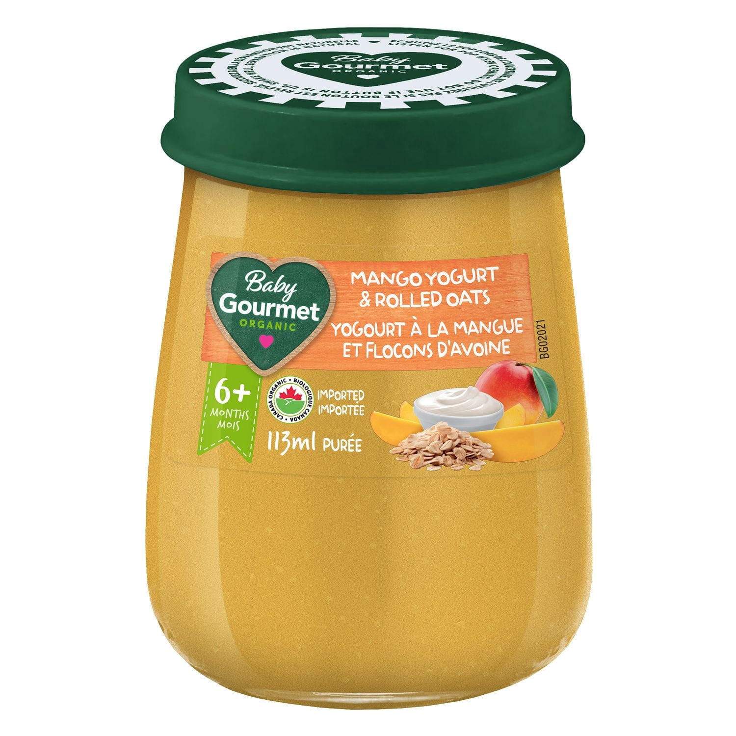 Baby Gourmet Pot Biologique Mangue Yogourt + Flocons d'Avoine