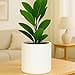 thumbnail image 2 of Fox & Fern 10 Inch Plant Pot with Drainage Plug - Premium Lightweight Fiberstone Matte White Planter; Indoor & Outdoor Planter; 10 Inch Pots for Plants Indoor; Weather & UV Resistant, 2 of 4