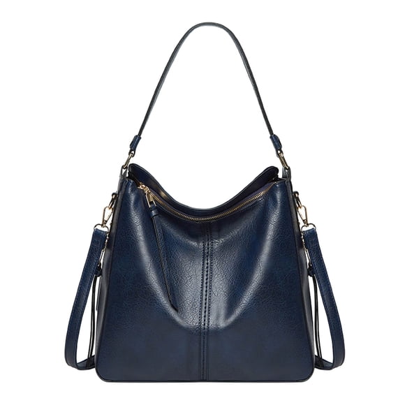 Bmisegm Handbags for Women Large Designer Ladies Bag Bucket Purse Leather Bags Blue